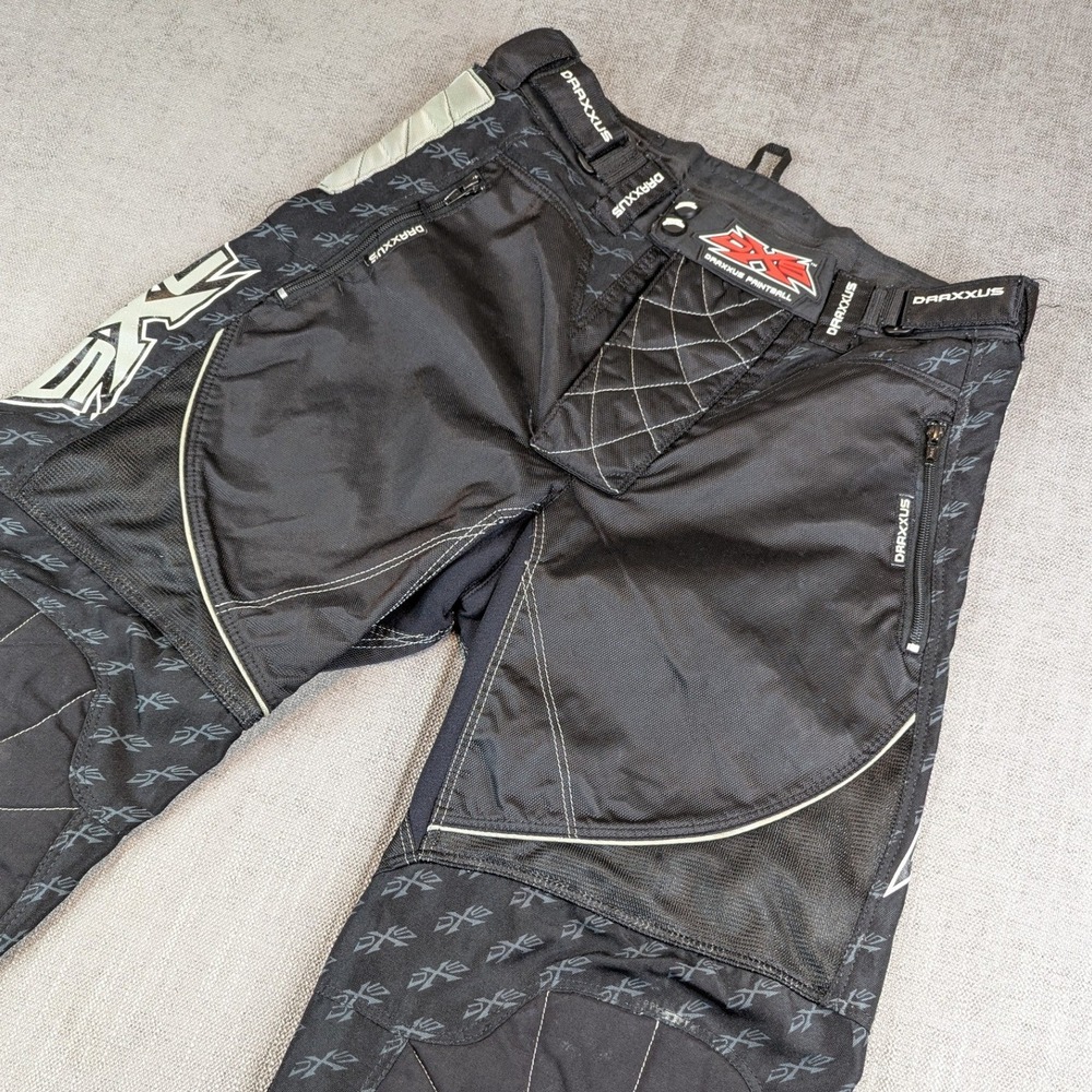 Draxxus Paintball Pants Mens Medium Black Padded Tactical DXS Gear